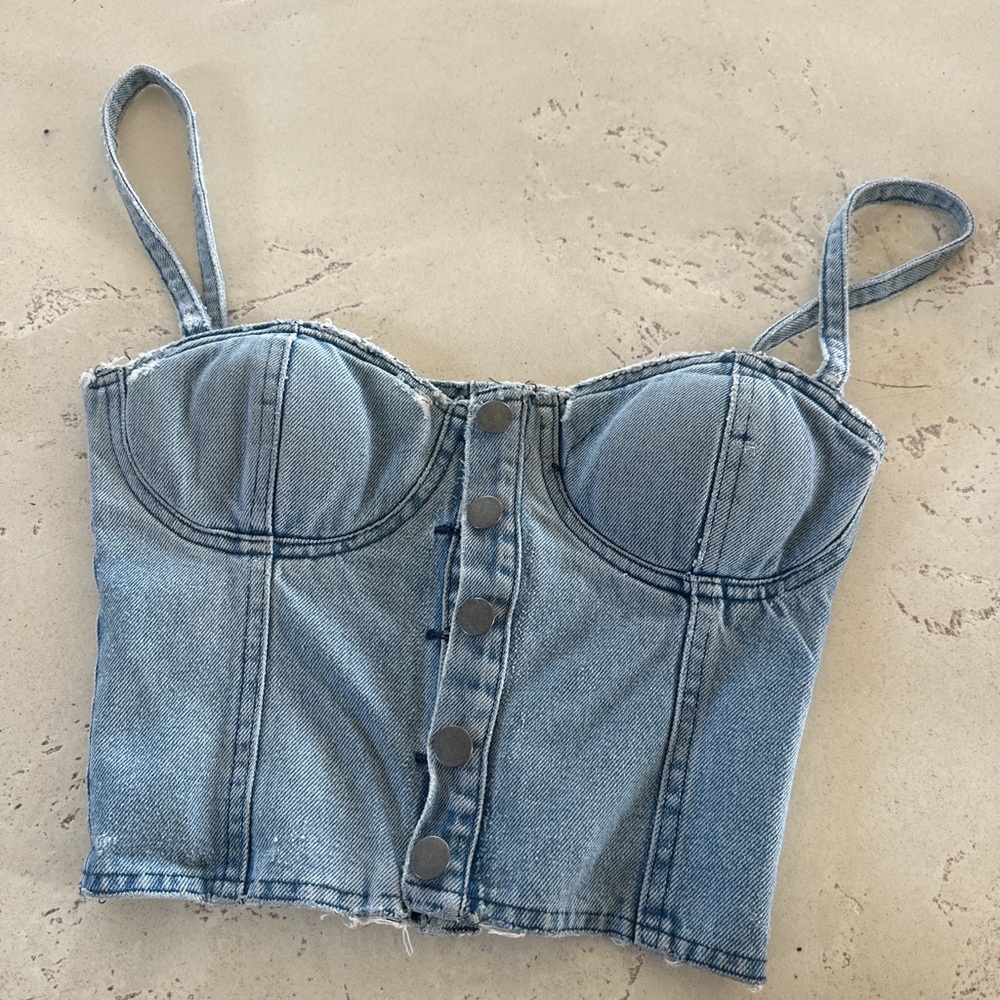 Guizio Denim Blue Women's Top